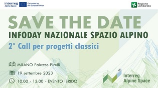 Banner Save the date Infoday Nazionale Spazio Alpino